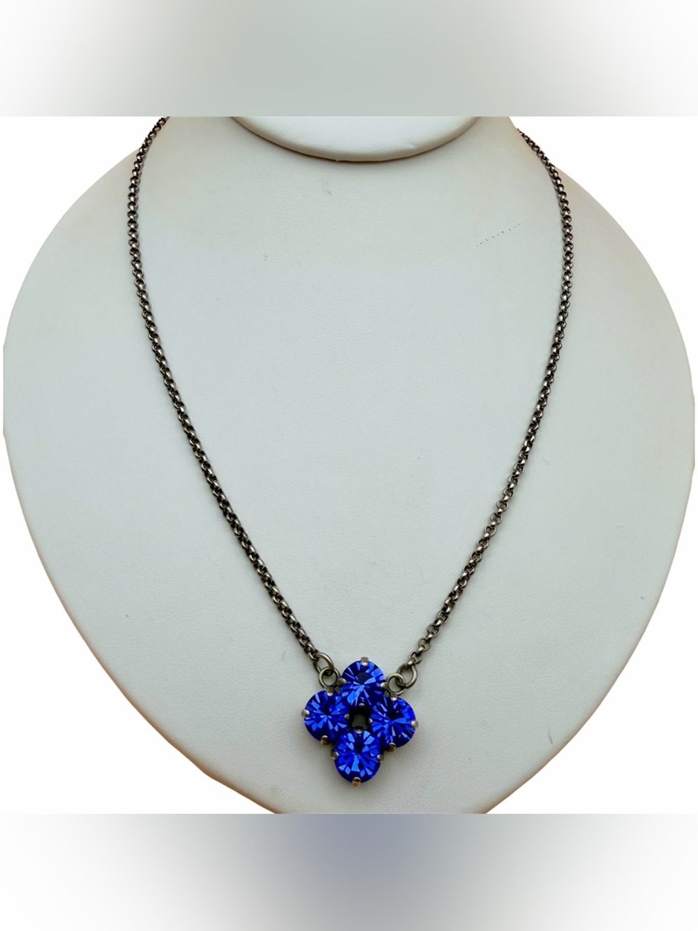 Uptown Designs Blue Crystal Necklace Y2K 2000s Vintage Sparkling 18”-21”